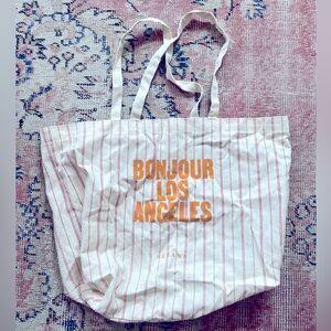 Sezane Tote Bag - Bonjour Los Angeles - California - Stripes